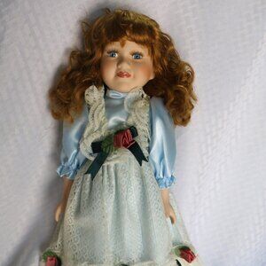 Victorian Hand Painted Porcelain Doll 18" Tall
